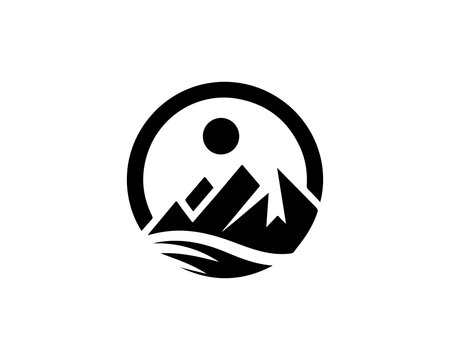 Mountain icon Logo Template vector illustration design. Suitable for any purpose.の素材
