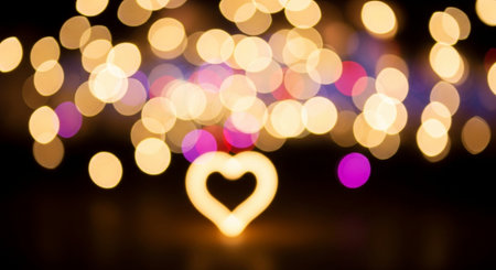 Heart bokeh background, Love Valentine's day concept, Blur lightの素材