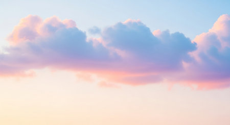 Sunset sky background with tiny clouds. Panoramic image.の素材