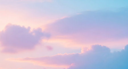 Sunset sky background with a pastel colored, gradient pastel.の素材