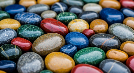 colorful pebbles as background, close-up macro shotの素材