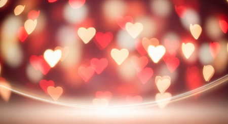 Heart bokeh background. Valentine's day background. Love concept.の素材