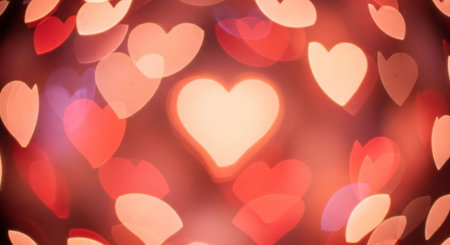 Heart bokeh background, Love Valentine's day background, Love backgroundの素材