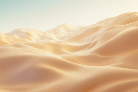 Sand dunes in the desert. 3d rendering, 3d illustration.の素材