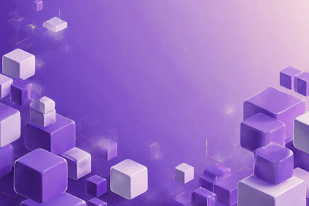 Purple abstract background with cubes. 3d rendering, 3d illustration.の素材