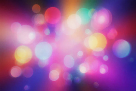 abstract colorful background with bokeh defocused lights and starsの素材