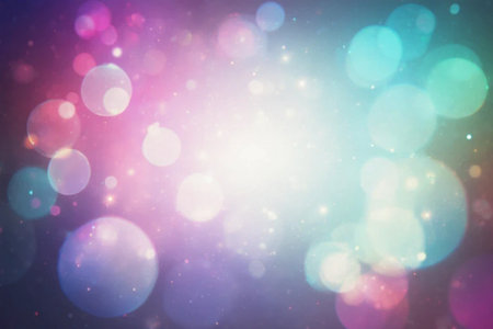 abstract background with bokeh defocused lights and stars.の素材