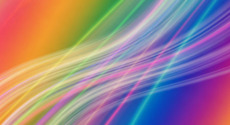 abstract rainbow background with smooth lines and bokeh effect.の素材