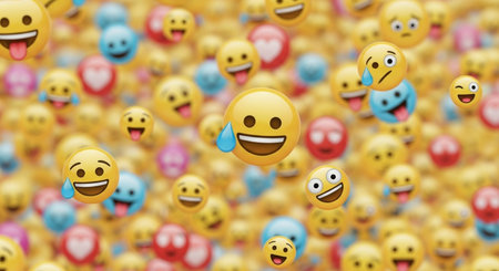 Emoji emoticons with smiley faces. 3d illustrationの素材