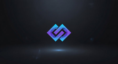 3D rendering of digital cryptocurrency symbol on dark background with lens flareの素材