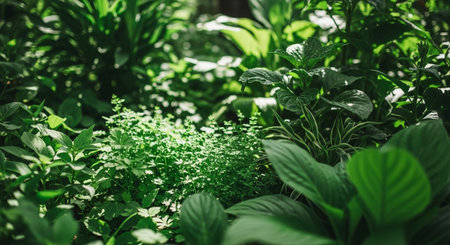 Green plants in the garden. Selective focus. Nature concept.の素材
