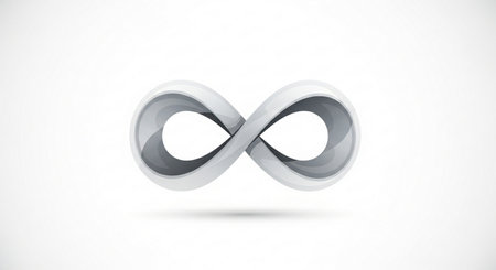 Infinity symbol. Abstract 3d infinity symbol. Business or technology web icon design templateの素材