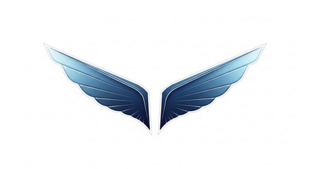 Wings logo template. Design element for sportswear, corporate identity.の素材