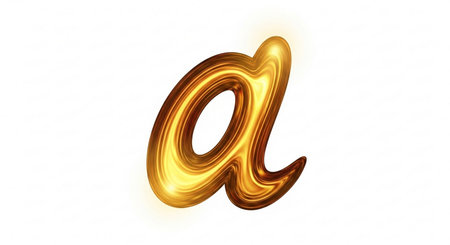 letter of the alphabet made in 3d software, golden and whiteの素材