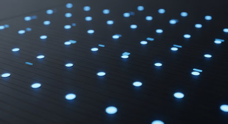 Bokeh of LED lights on black background. 3D renderingの素材