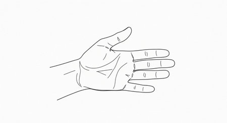 Hand drawn doodle vector illustration. Sketch of human hand.の素材