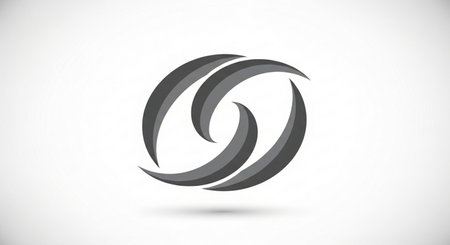 abstract logo in the form of a circle with a black colorの素材