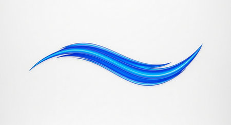 Blue wave on a white background. 3d rendering, 3d illustration.の素材