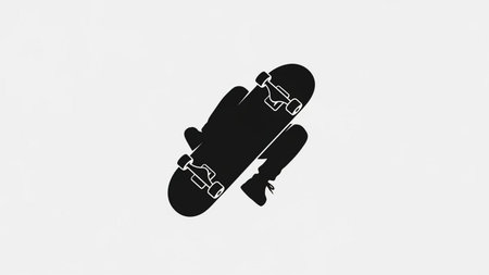 Skateboard icon isolated on white background. Skateboard symbol.の素材