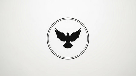 Pigeon Silhouette. Dove Logo. Vector Illustrationの素材