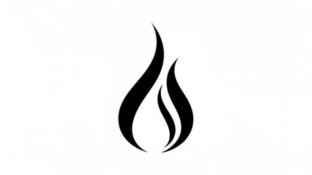 Black fire flame icon isolated on white background for graphic and web design.の素材