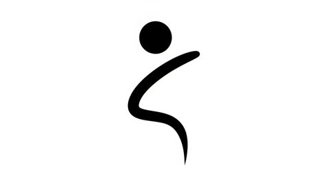 Black and white vector illustration of a silhouette of a stick figure.の素材