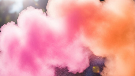 Colorful cloud of smoke on a black background. Abstract background.の素材
