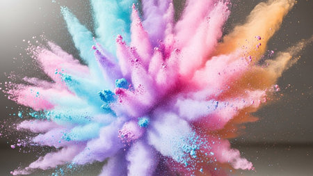 Explosion of colored powder, 3d rendering. Computer digital drawing.の素材