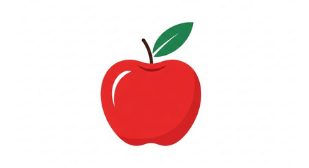 Red apple isolated on a white background. Vector illustration. Eps 10.の素材