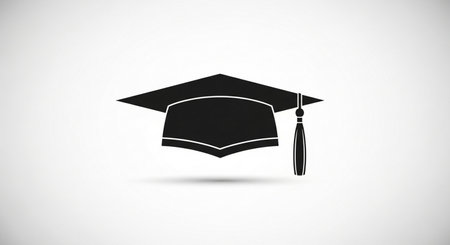 Graduation cap on a white background. Vector illustration. Eps 10の素材