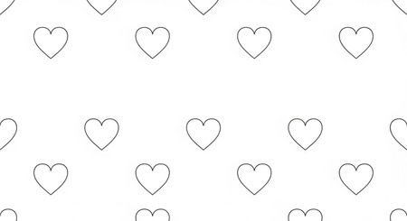 Seamless pattern with hearts on a white background. Vector illustration.の素材