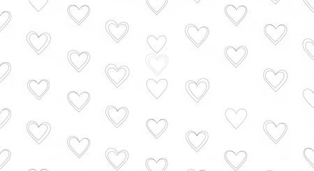 White hearts on white background. Seamless pattern with hearts.の素材