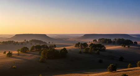 Sunrise in the Tuscany, Italy. Sunrise over the hillsの素材