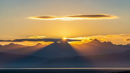 Sunset over Lake Wakatipu, Queenstown, New Zealandの素材