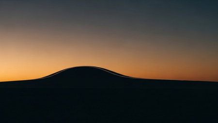 Sunset over the sand dunes of the Sahara desert in Moroccoの素材