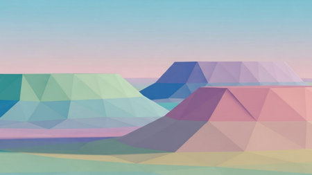 Abstract polygonal background. Triangles in pastel colors.の素材