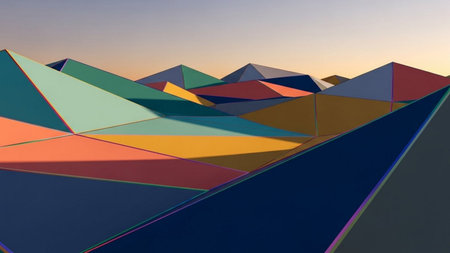 Abstract 3d rendering of low poly background. Polygonal shape.の素材