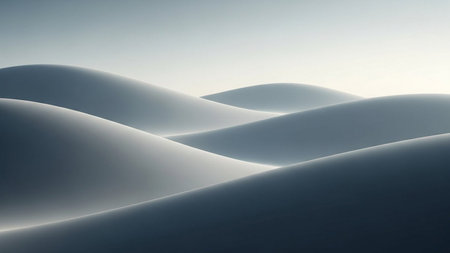 Abstract background of sand dunes. 3D render. Winter landscape.の素材