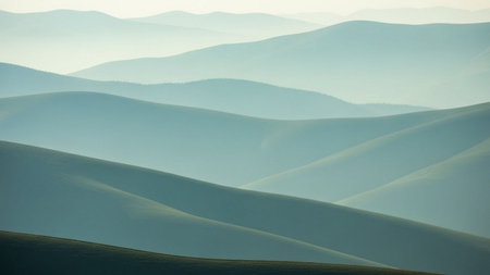 Mountain landscape in early morning light. Tuscany, Italyの素材