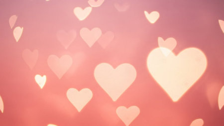 Heart bokeh background, Love valentine's day backgroundの素材