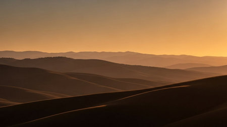 Sunset in the dunes of the Tuscany, Italyの素材