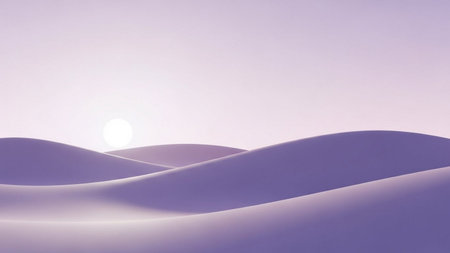 Sunset in the desert with sand dunes. 3d renderingの素材