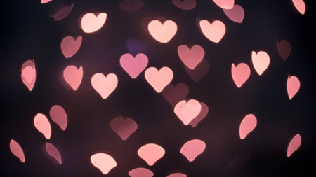 Heart bokeh background, Love valentine day background.の素材