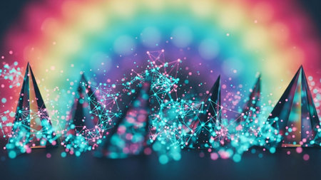 Abstract polygonal background with connecting dots and lines. 3d renderingの素材