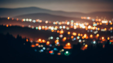 Bokeh of city lights in the evening. Bokeh background.の素材