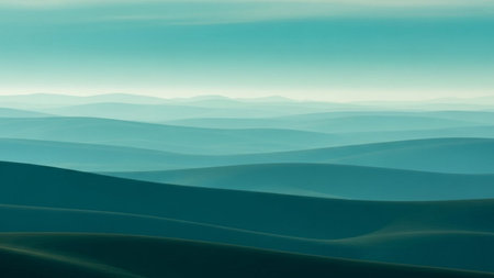 Landscape of hills and meadows. Computer generated 3D illustration.の素材
