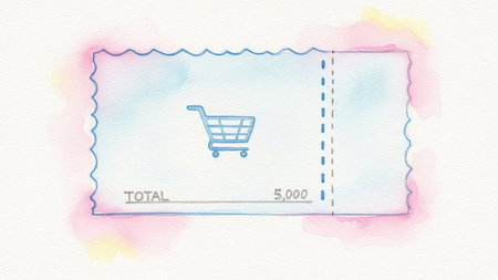Shopping cart icon on watercolor background. Online shopping concept.の素材