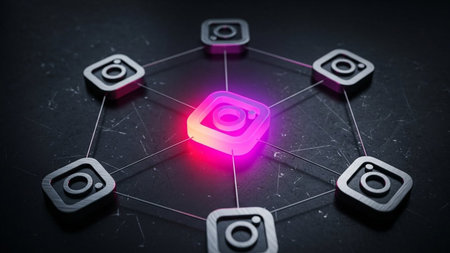 3d rendering of padlock icon with social network structure on dark backgroundの素材