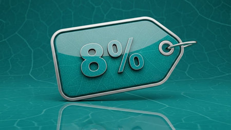 Sale icon on the green background. 3D Illustration.の素材