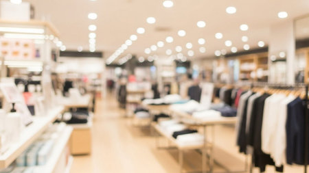 Abstract blur and defocused shopping mall of department store interior for backgroundの素材